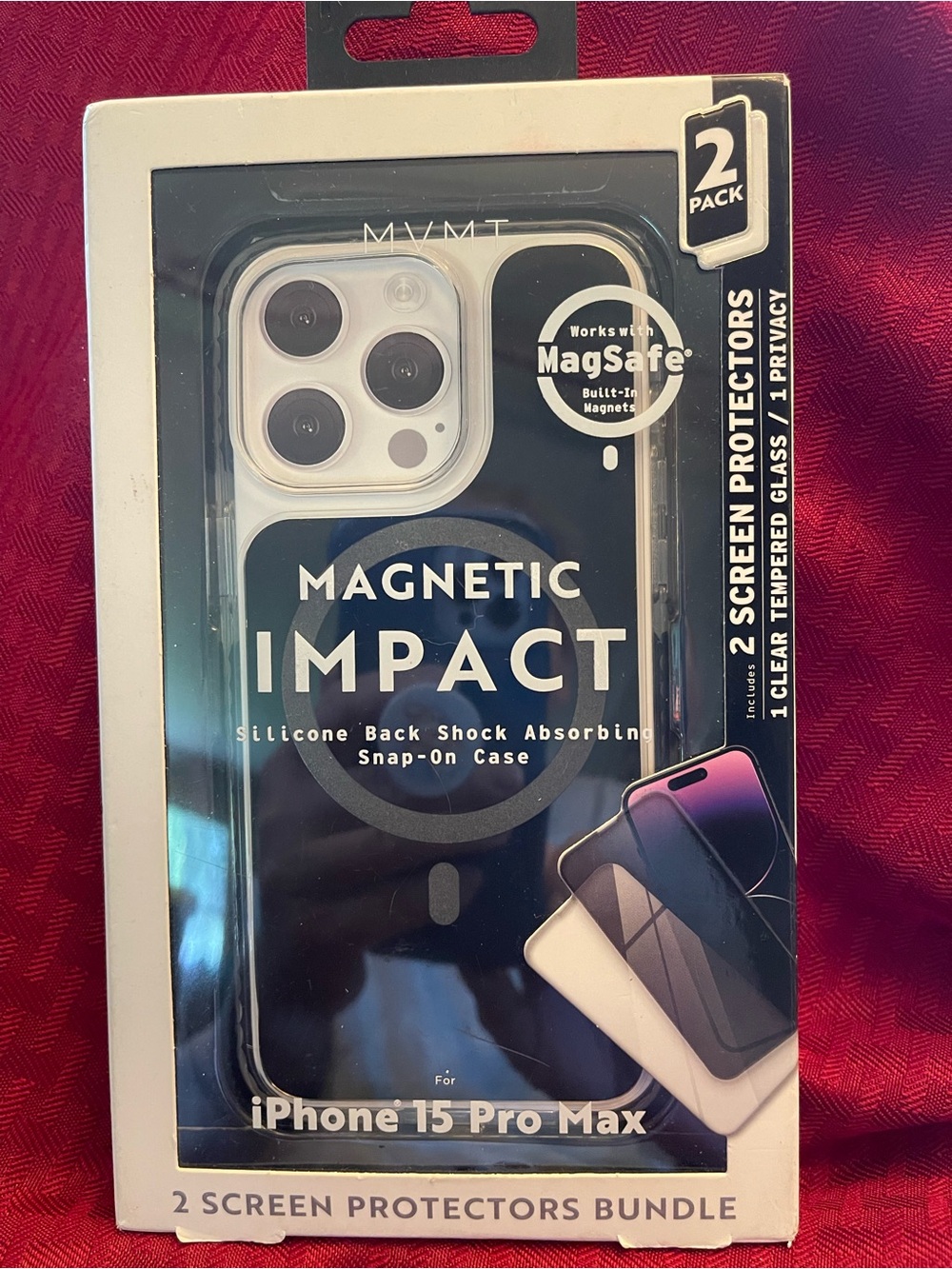 MVMT Magnetic Impact Silicone Snap-On Case for iPhone 15 Pro Max - Black